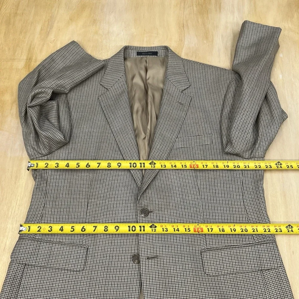 Chaps Silk Wool Blazer‎ Sport Coat Mens 42S Short Classic Fit Beige/Olive/Purple